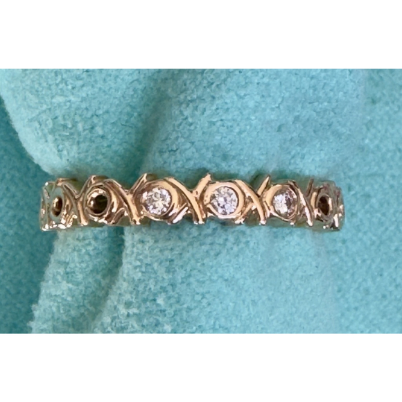 Tiffany & Co. Jewelry - Tiffany & Co. Paloma Picasso Graffiti Diamond Band 18K Rose Gold 0.06 CT SZ 6